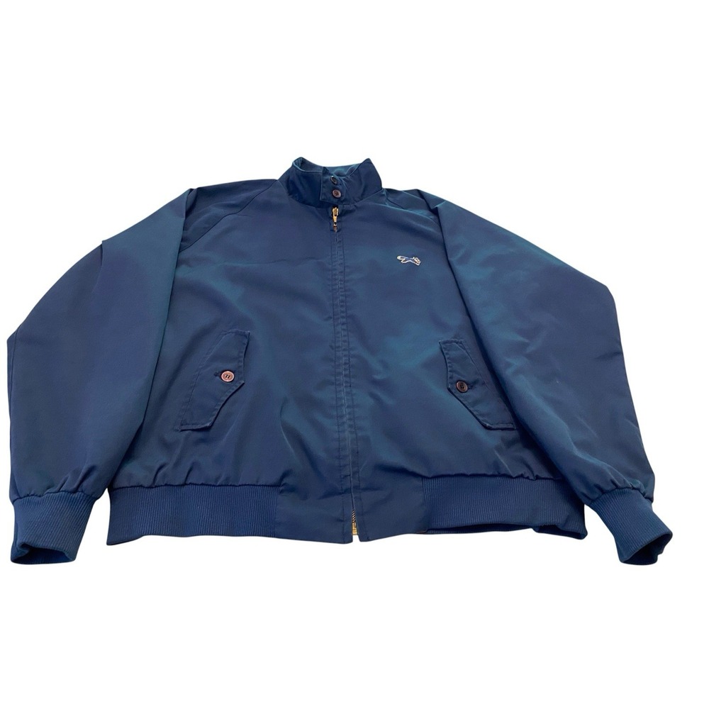 Vintage JCPenney The Fox Jacket Size Large Blue Harrington Members Only Plaid